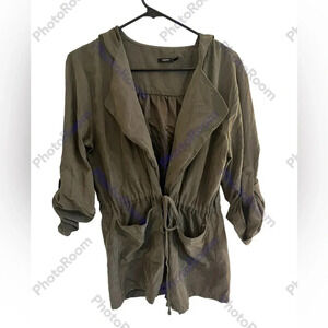 Poetry light green jacket size medium with hood
